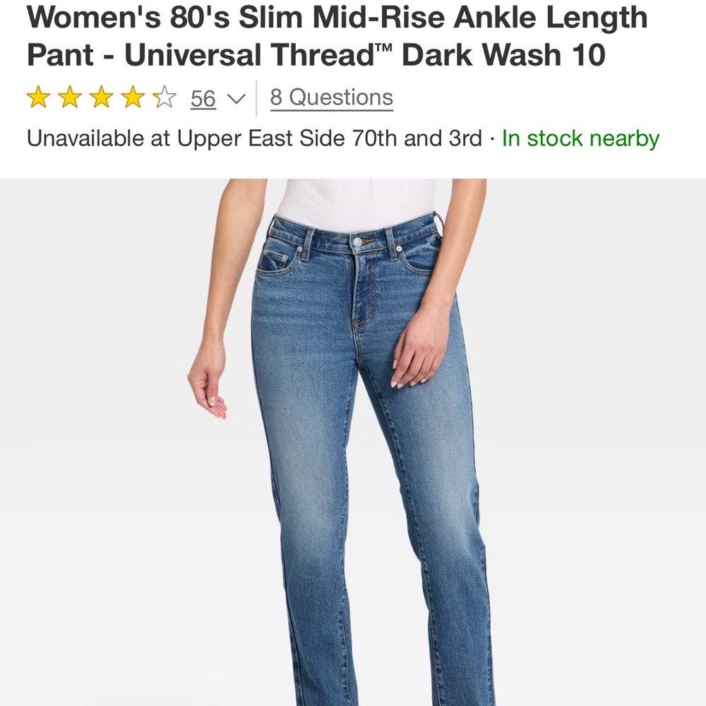 Universal Thread Women's Straight Leg Jeans - Medium Blue Wash